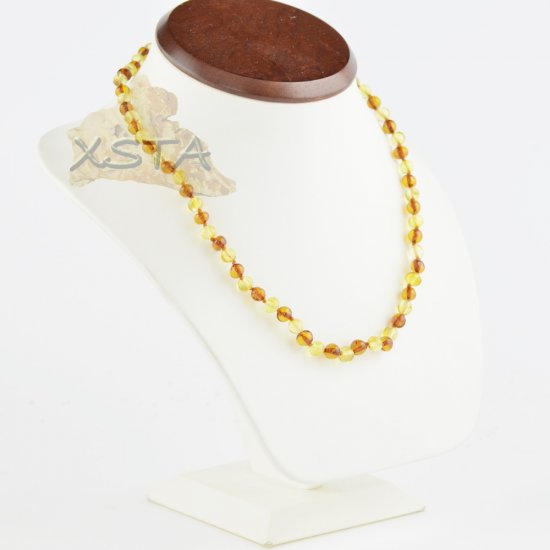 Amber necklace baroque yellow cognac